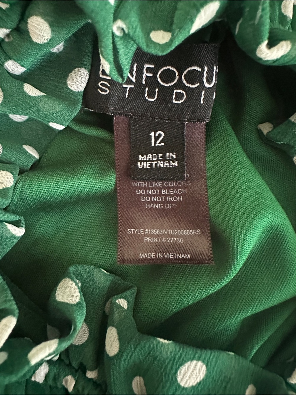Enfocus Studio Green & White Polka Dot Midi Dress - Picture 3 of 3